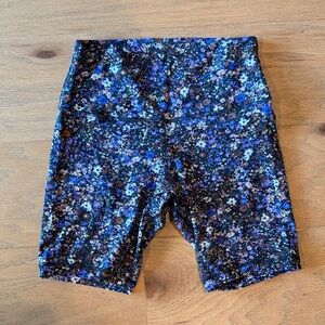 lululemon athletica Black Floral Bike Shorts
